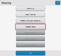 sharing menu select export data